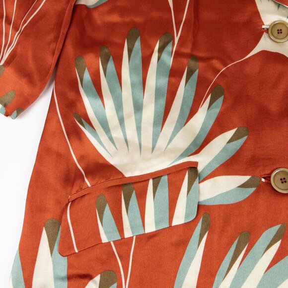 Siyu Duster Dress Women's US 2 Floral Print Made in Spain Shirt Dress Kimono - Picture 6 of 16